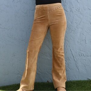 Ralph Lauren Tan Suede Boot-Cut Pants